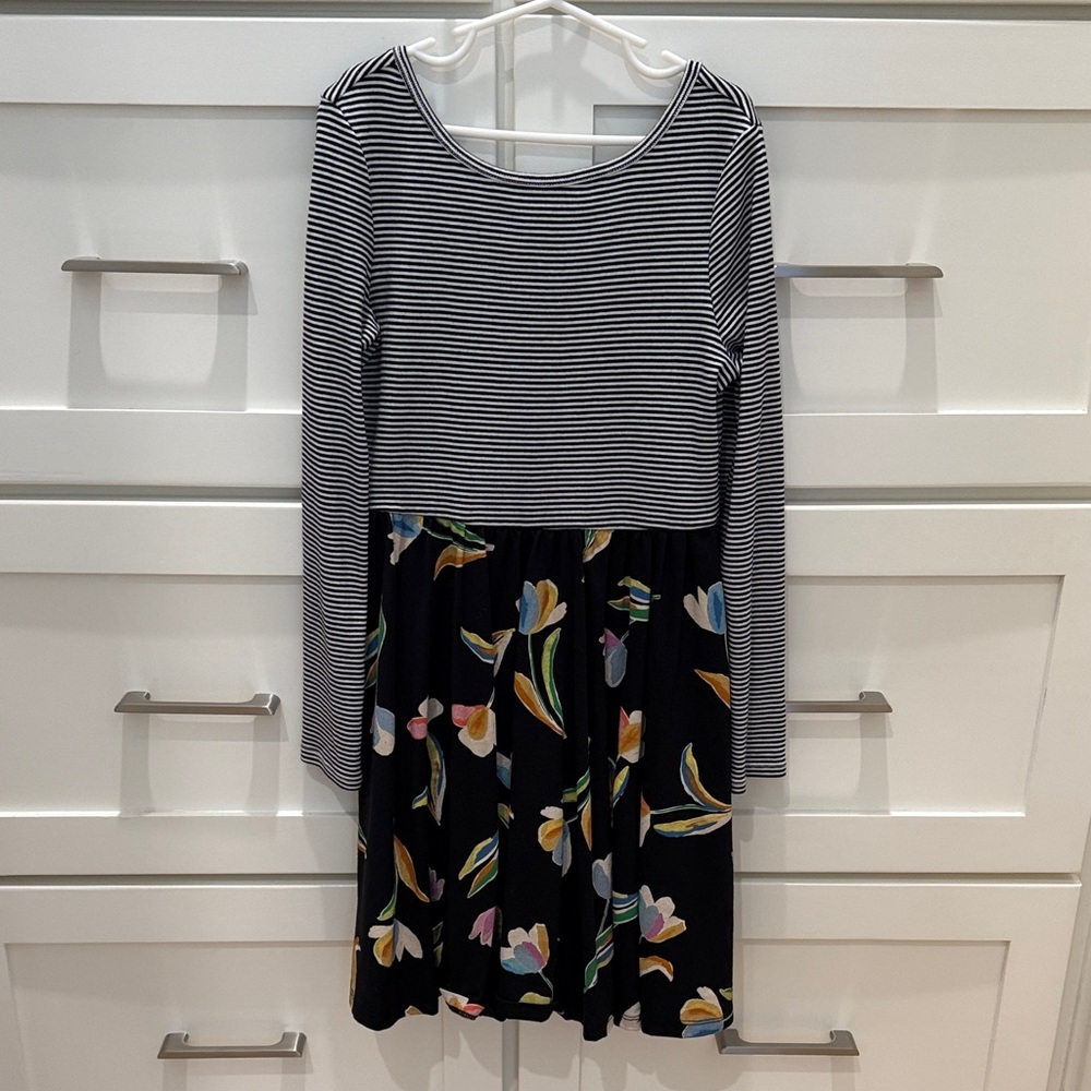 Tea Collection Black Stripe & Floral Dress